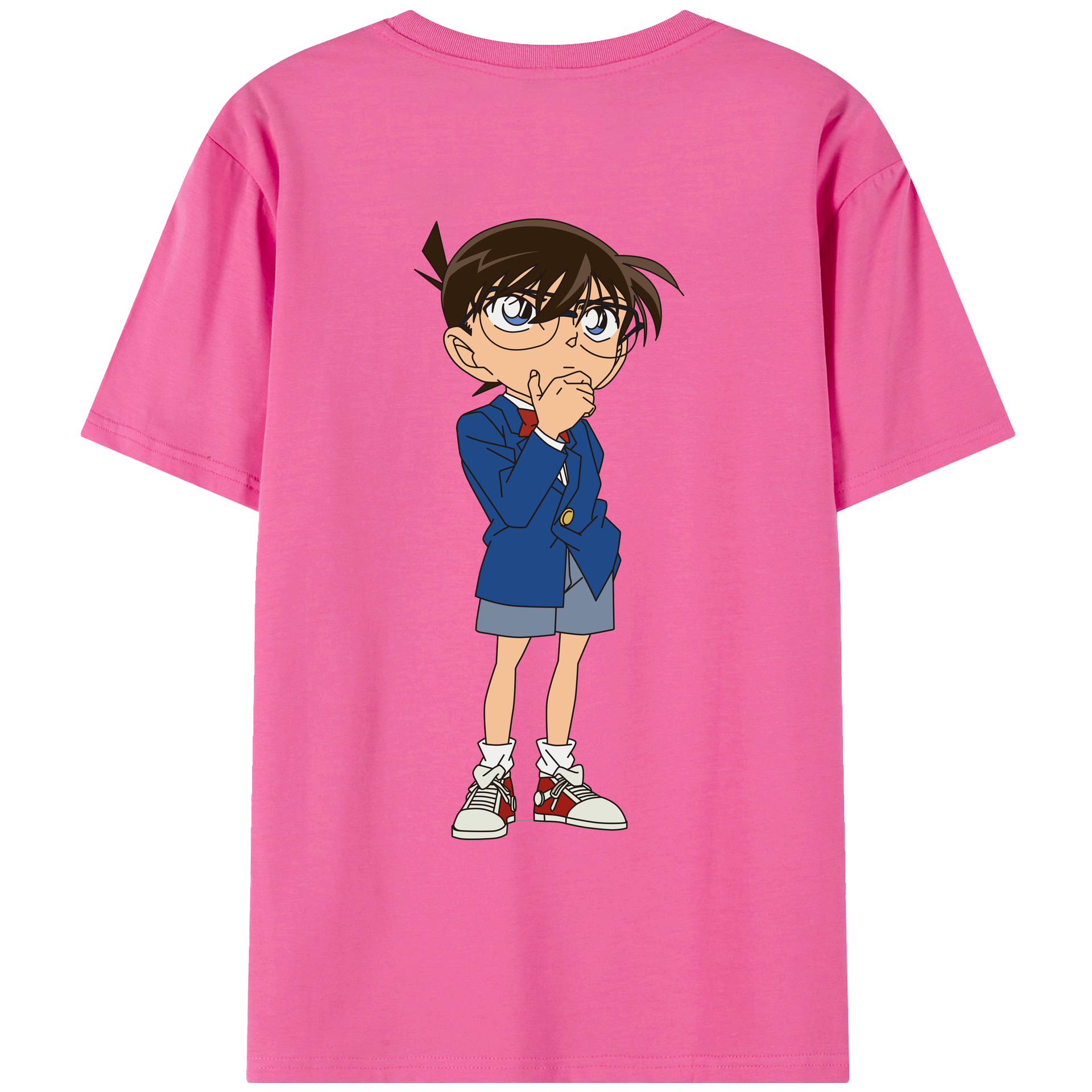 （画像用） 名探偵コナン 江戸川 コナン Detective Conan Conan Edogawa レディース半袖Tシャツ(バックプリント)
